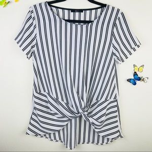 Tua Striped Knot Short Sleeve Top